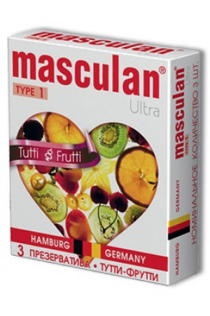 Жёлтые презервативы Masculan Ultra Tutti-Frutti с фруктовым ароматом - 3 шт.