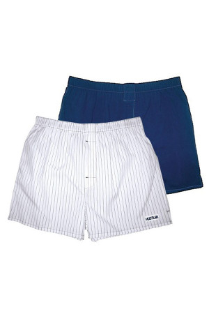 Комплект из 2 мужских трусов-шортов: синие и белые в голубую полоску