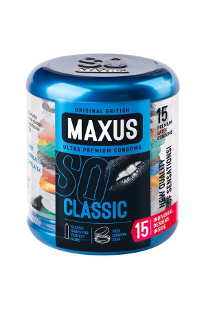 Классические презервативы в металлическом кейсе MAXUS Classic - 15 шт.