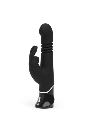 Черный хай-тек вибратор Greedy Girl Thrusting Rabbit Vibrator - 22,8 см.