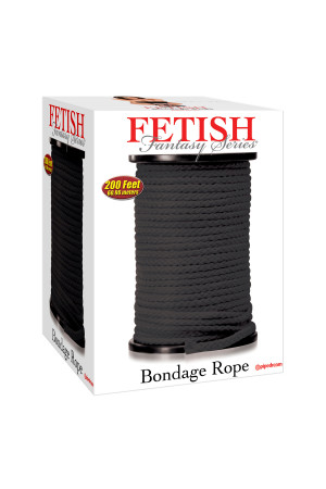 Черная веревка для связывания Bondage Rope - 60,9 м.