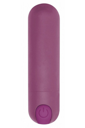 Фиолетовая перезаряжаемая вибропуля 7 Speed Rechargeable Bullet - 7,7 см.