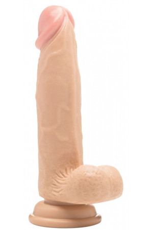 Телесный фаллоимитатор Realistic Cock 8" With Scrotum - 20 см.
