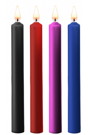 Набор из 4 разноцветных восковых свечей Teasing Wax Candles Large