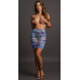 Юбка в сеточку с завышенной талией и украшение на грудь High-waist Fishnet Skirt & Dazzling Sticker