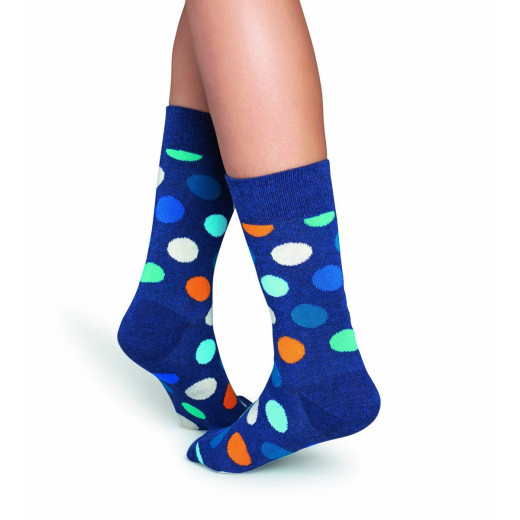 Синие носки унисекс Big Dot Sock в крупный цветной горох