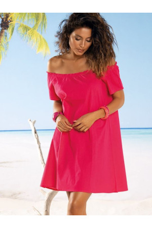 Пляжное платье с коротким рукавом и открытыми плечами