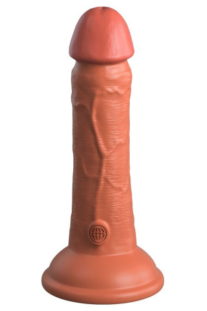 Фаллоимитатор цвета карамели 6" Vibrating Silicone Dual Density Cock - 17,8 см.