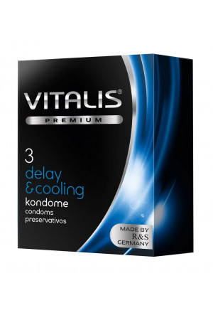 Презервативы VITALIS PREMIUM delay & cooling с охлаждающим эффектом - 3 шт.