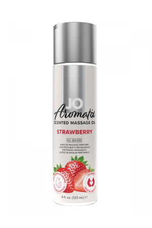 Массажное масло JO Aromatix Massage Oil Strawberry с ароматом клубники - 120 мл.