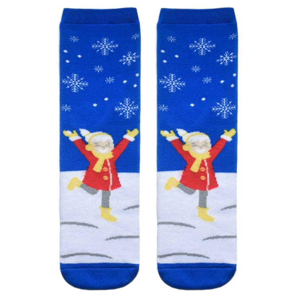 Махровые  женские носки с рисунком в виде девочки "Лапландия"