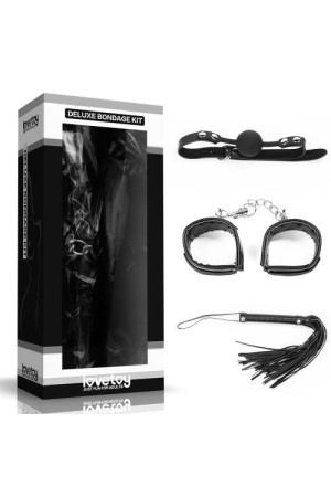 БДСМ-набор Deluxe Bondage Kit: наручники, плеть, кляп-шар