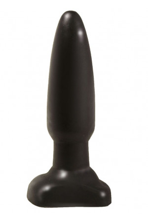 Чёрная анальная пробка с гладкой поверхностью - 18 см.
