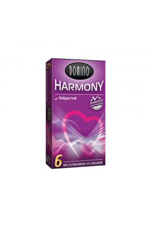 Презервативы с рёбрышками Domino Harmony - 6 шт.
