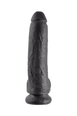 Чёрный фаллоимитатор 9" Cock with Balls - 22,9 см.