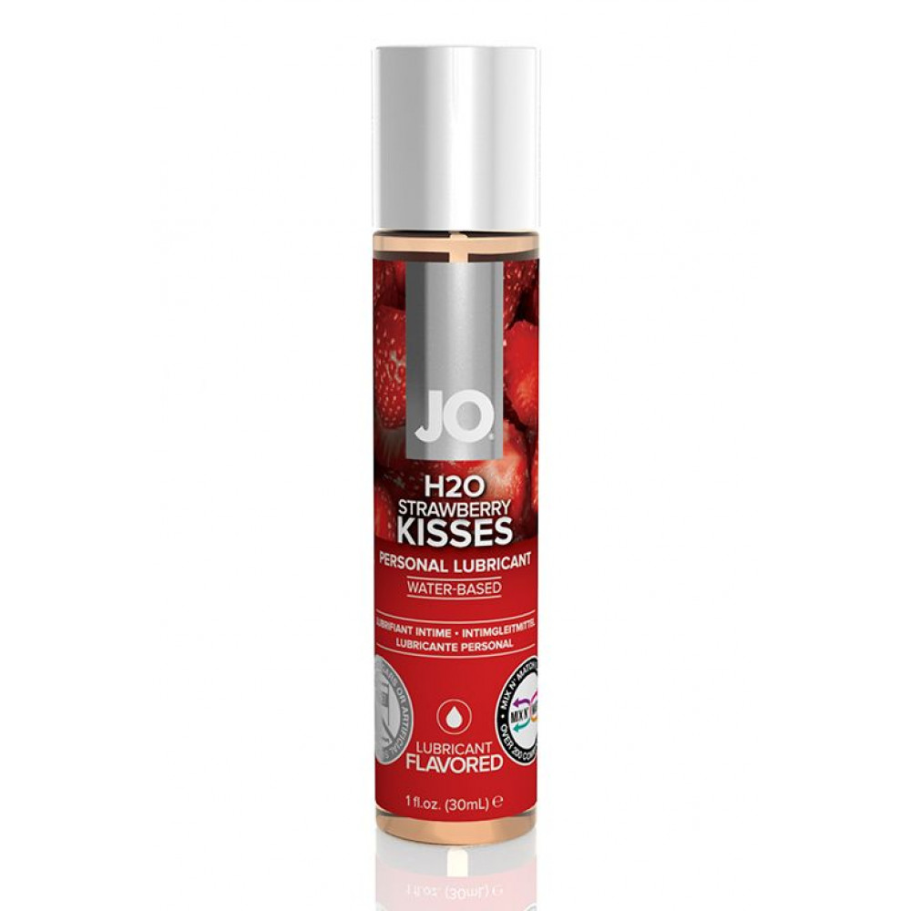 Смазка с ароматом клубники JO Flavored Strawberry Kiss - 30 мл. Смазка с ароматом клубники JO Flavored Strawberry Kiss - 30 мл.