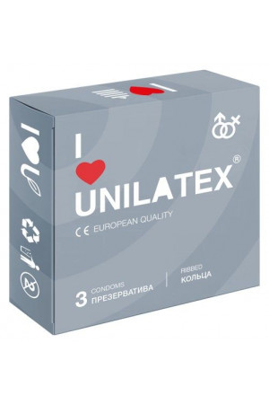 Презервативы с рёбрами Unilatex Ribbed - 3 шт.